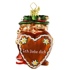 Poesie in Glas Bayern Motive<Bayerisches Paar Mit Herz