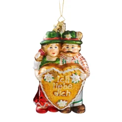 Poesie in Glas Bayern Motive<Bayrisches Paar Mit Lebkuchenherz