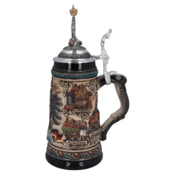 Käthe Wohlfahrt Bierkruge<Bierkrug Mit Zinnadler "Deutschland", Bunt-Natur, 0,5 Liter