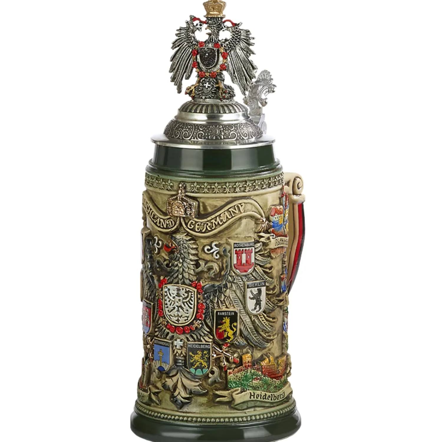 Käthe Wohlfahrt Bierkruge<Bierkrug Mit Zinnadler "Stadtwappen", Braun, 0,75L