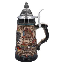 Käthe Wohlfahrt Bierkruge<Bierkrug Mit Zinndeckel "Deutschland", Bunt-Natur, 0,5L