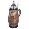 Käthe Wohlfahrt Bierkruge<Bierkrug Mit Zinndeckel "Rothenburg", Natur, 0,5L