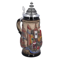 Käthe Wohlfahrt Bierkruge<Bierkrug Mit Zinndeckel "Rothenburg", Natur, 0,5L