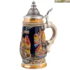 Käthe Wohlfahrt Bierkruge<Bierkrug Mit Zinndeckel "Rothenburg", Schwarz, 0,25L