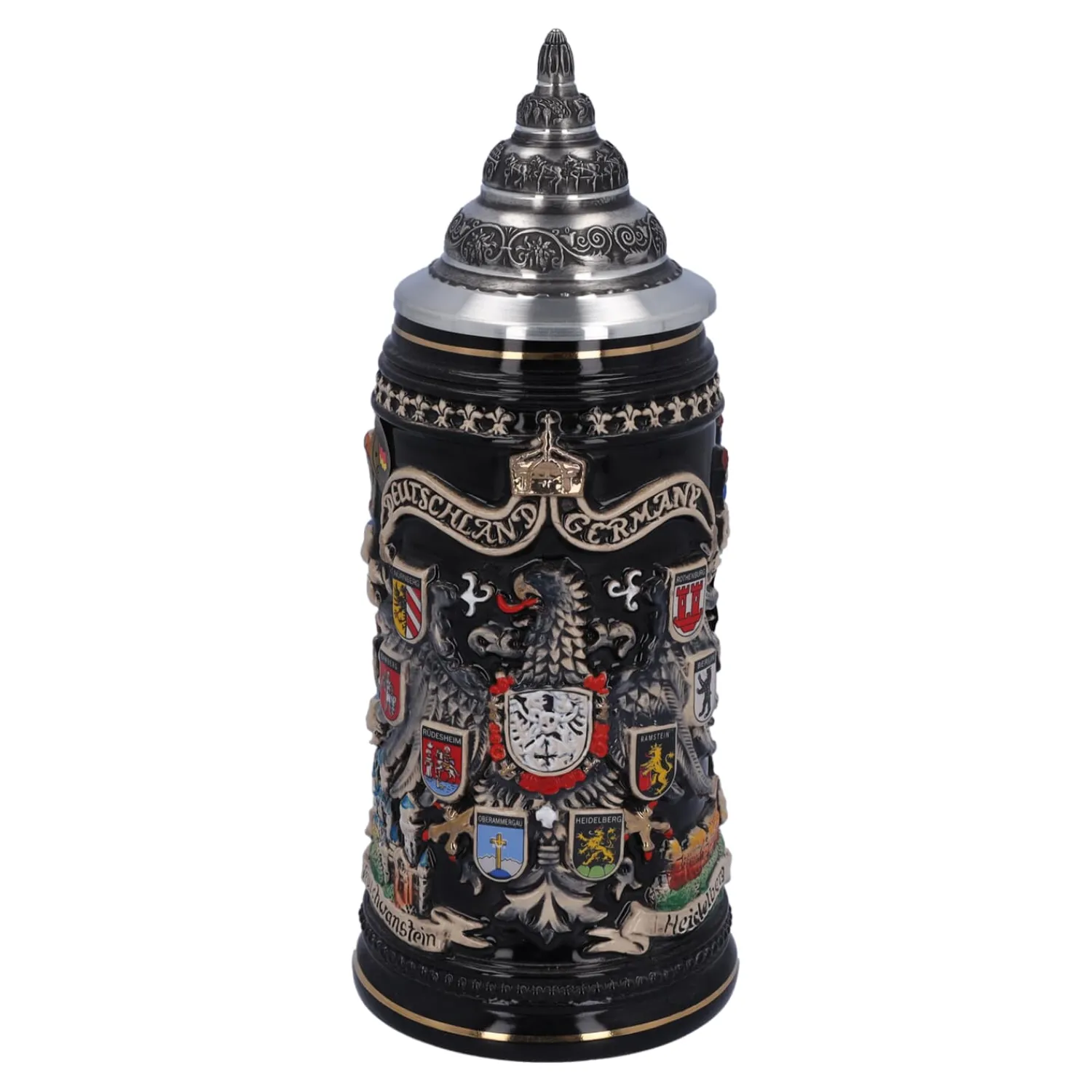 Käthe Wohlfahrt Bierkruge<Bierkrug Mit Zinndeckel "Stadtwappen", Gold, 0,4L