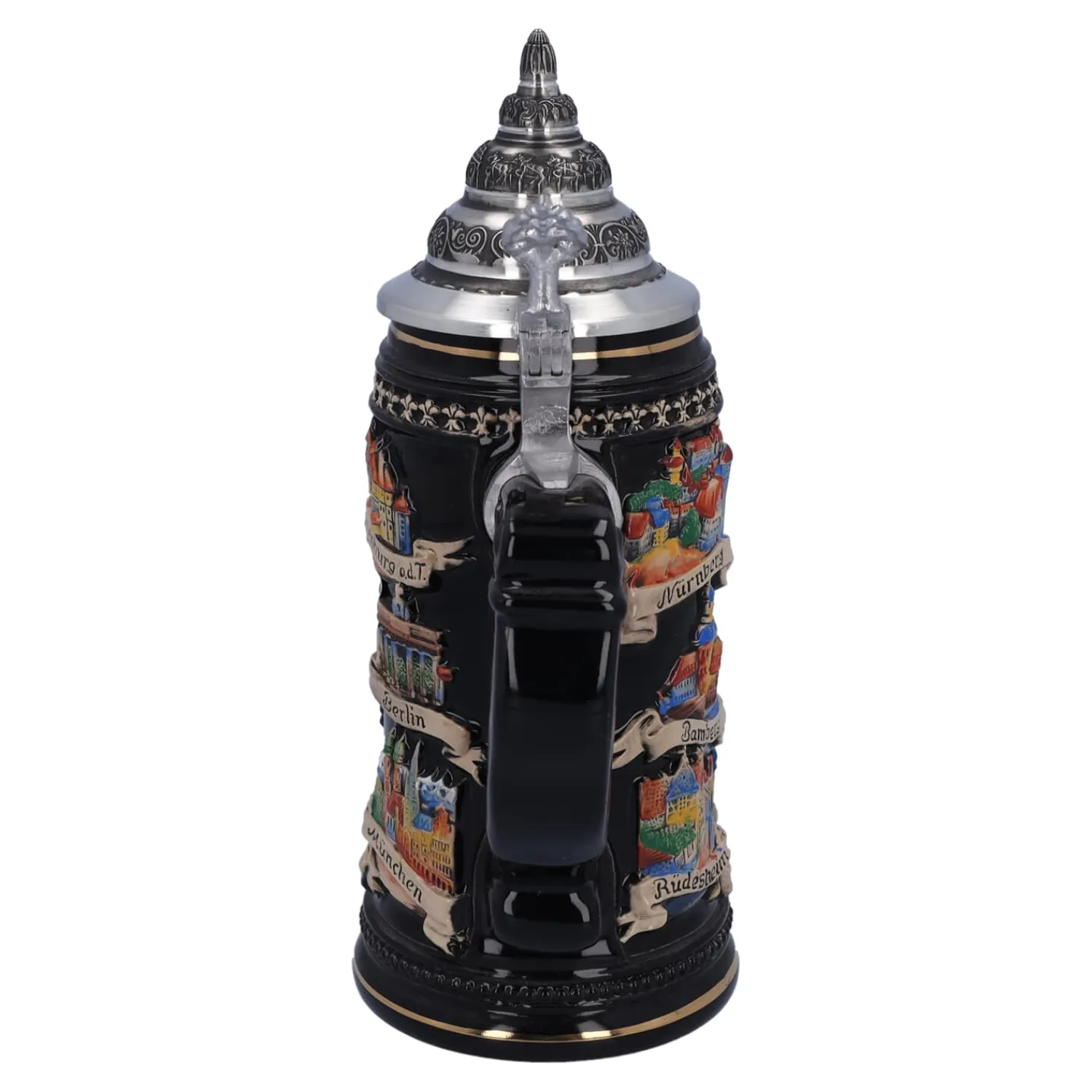 Käthe Wohlfahrt Bierkruge<Bierkrug Mit Zinndeckel "Stadtwappen", Gold, 0,4L