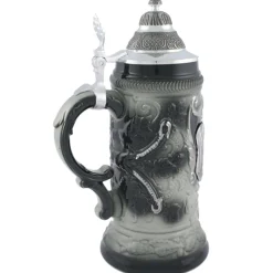 Käthe Wohlfahrt Bierkruge<Bierkrug Mit Zinndeckel "Stadtbild Rothenburg", Grau, 0,5L