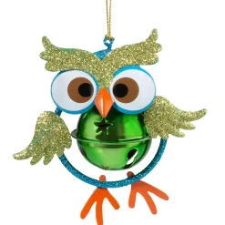 Käthe Wohlfahrt Baumschmuck Aus Metall<Eule Mit Glockchen, Grun