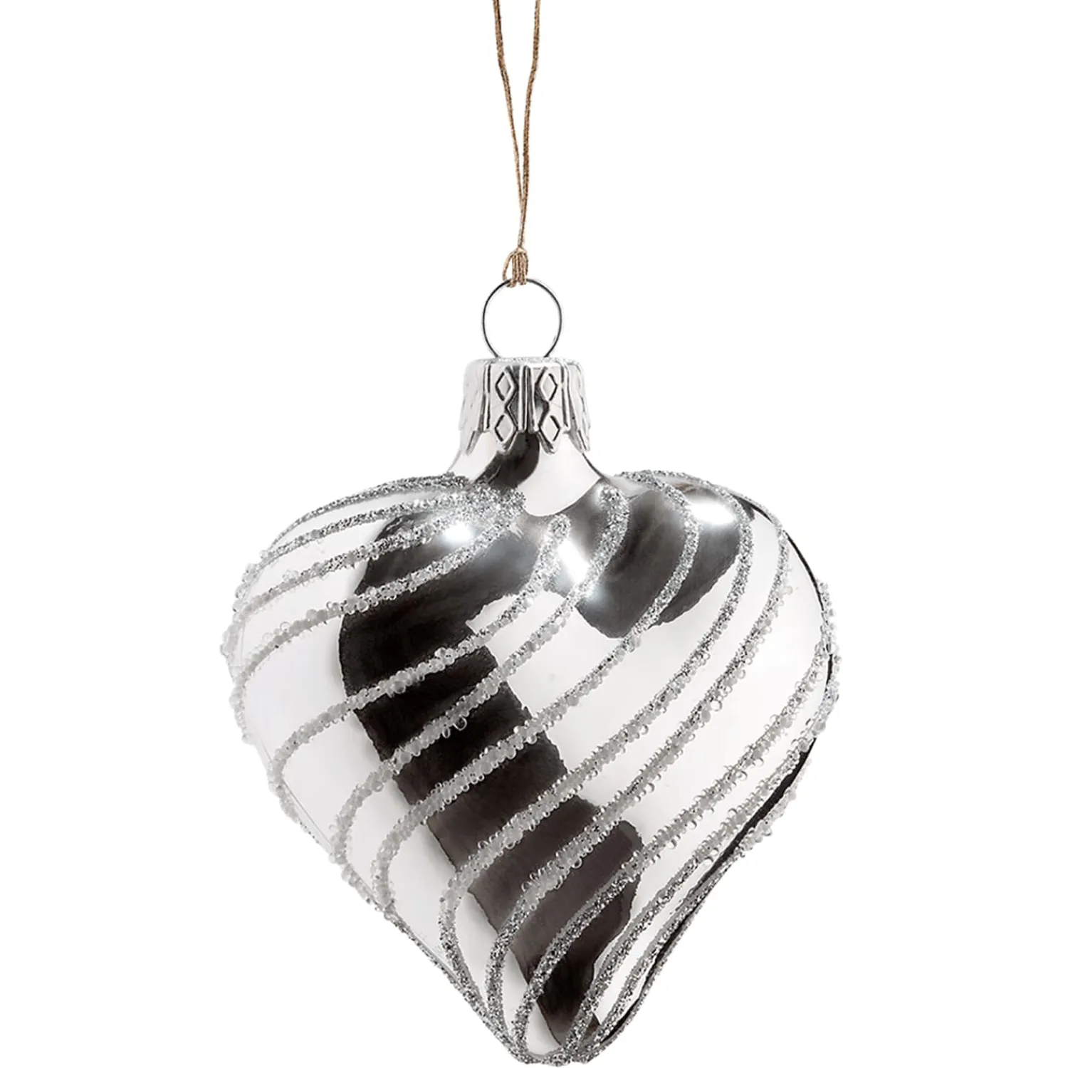 Käthe Wohlfahrt Baumkugeln Und Set-Angebote<Glasherz Silber Mit Silber Spiraldekor