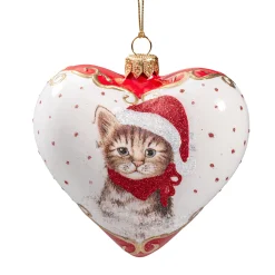 Käthe Wohlfahrt Baumkugeln Und Set-Angebote<Glasherz Weis Katzenweihnacht