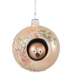 Käthe Wohlfahrt Baumkugeln Und Set-Angebote<Glaskugel Beige Mit Vogel, 8 Cm