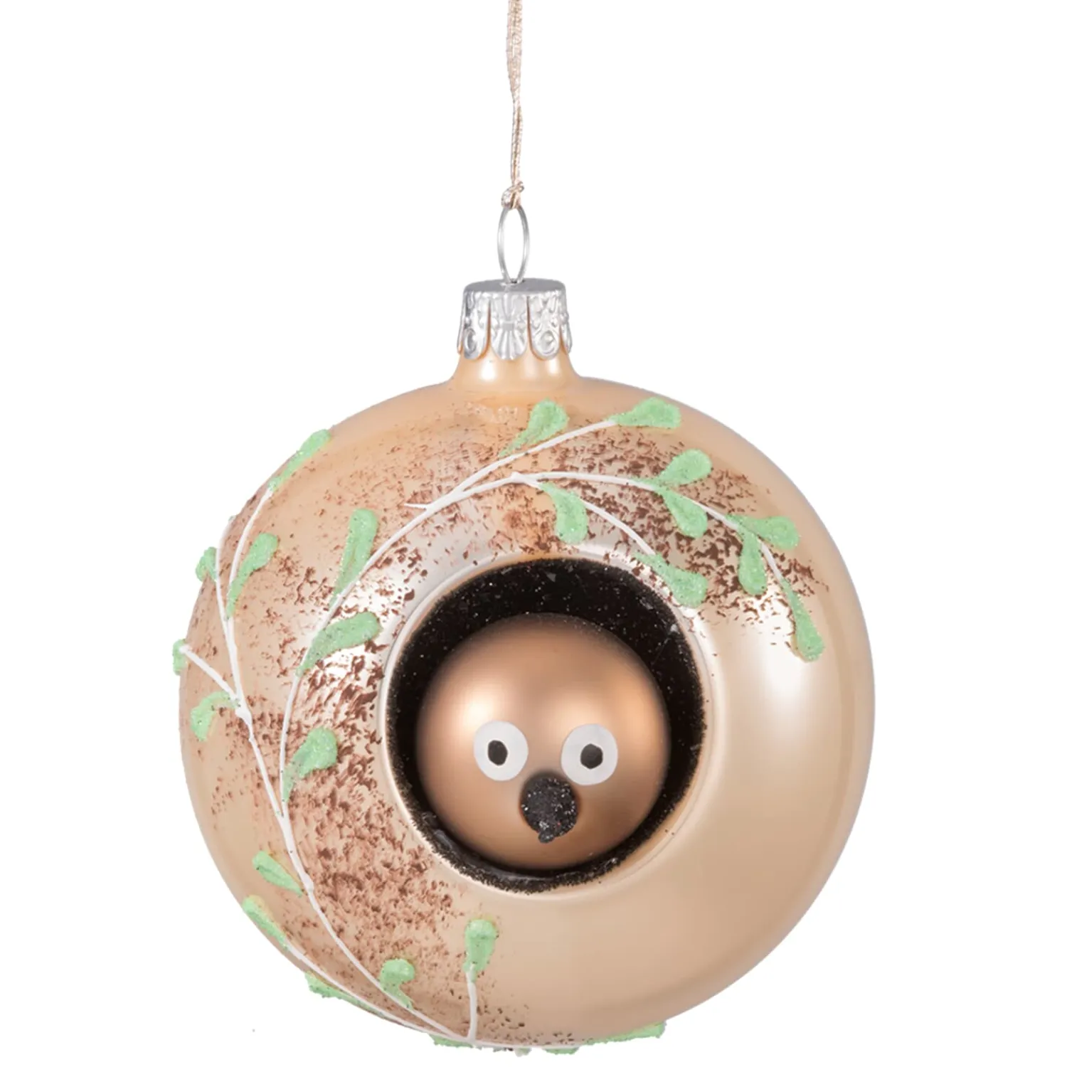 Käthe Wohlfahrt Baumkugeln Und Set-Angebote<Glaskugel Beige Mit Vogel, 8 Cm