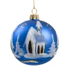 Käthe Wohlfahrt Baumkugeln Und Set-Angebote<Glaskugel Blau Matt Kirche, 8 Cm