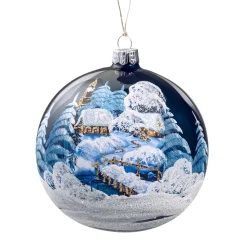 Käthe Wohlfahrt Baumkugeln Und Set-Angebote<Glaskugel Blau Winterlandschaft, 10 Cm