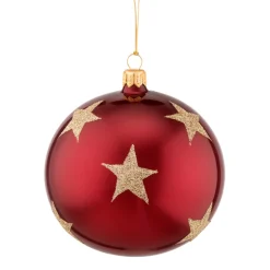 Käthe Wohlfahrt Baumkugeln Und Set-Angebote<Glaskugel Bordeaux Mit Goldsternen, 10 Cm