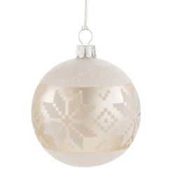 Käthe Wohlfahrt Baumkugeln Und Set-Angebote<Glaskugel Creme Mit Weisem Muster, 7 Cm