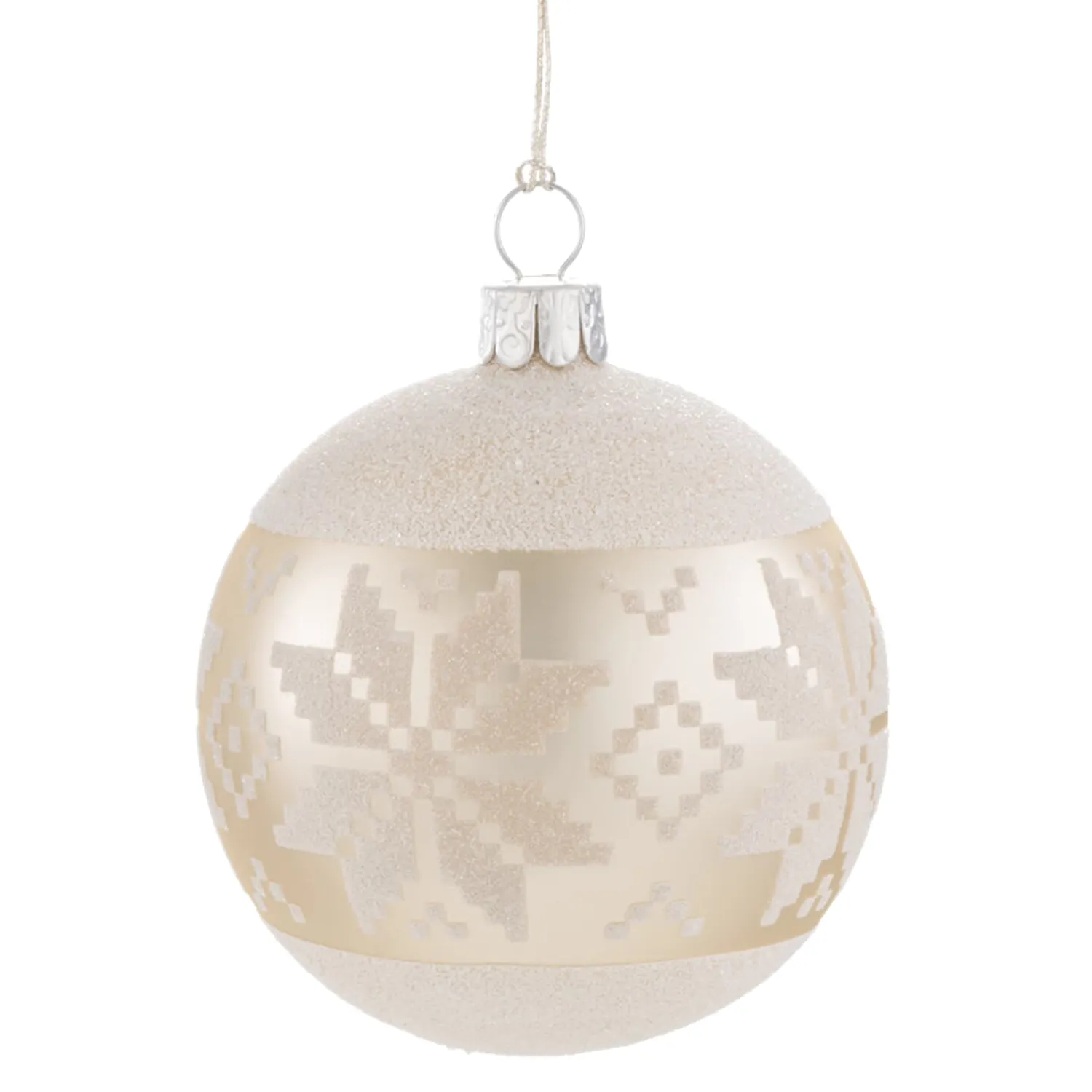 Käthe Wohlfahrt Baumkugeln Und Set-Angebote<Glaskugel Creme Mit Weisem Muster, 7 Cm