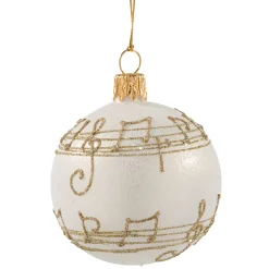 Käthe Wohlfahrt Baumkugeln Und Set-Angebote<Glaskugel Cremefarben Mit Notenband, 6 Cm