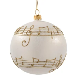 Käthe Wohlfahrt Baumkugeln Und Set-Angebote<Glaskugel Cremefarben Mit Notenband, 10 Cm