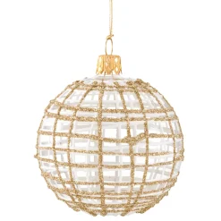 Käthe Wohlfahrt Baumkugeln Und Set-Angebote<Glaskugel Klar Mit Glitter Gold/Weis, 8 Cm