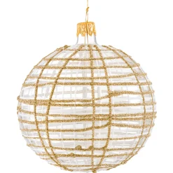 Käthe Wohlfahrt Baumkugeln Und Set-Angebote<Glaskugel Klar Mit Glitzer Gold/Weis, 10 Cm