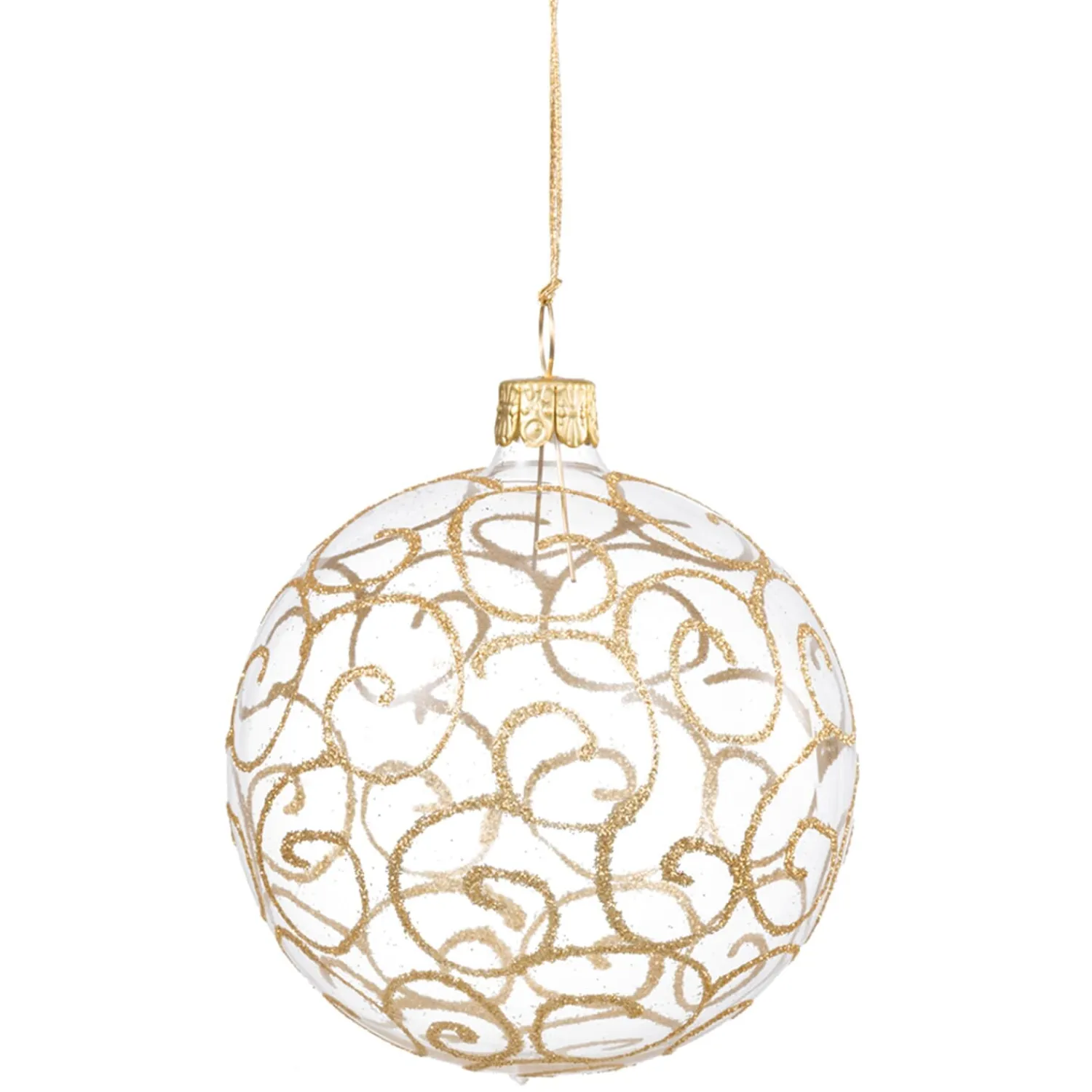 Käthe Wohlfahrt Baumkugeln Und Set-Angebote<Glaskugel Klar Mit Goldschnorkeln, 6 Cm