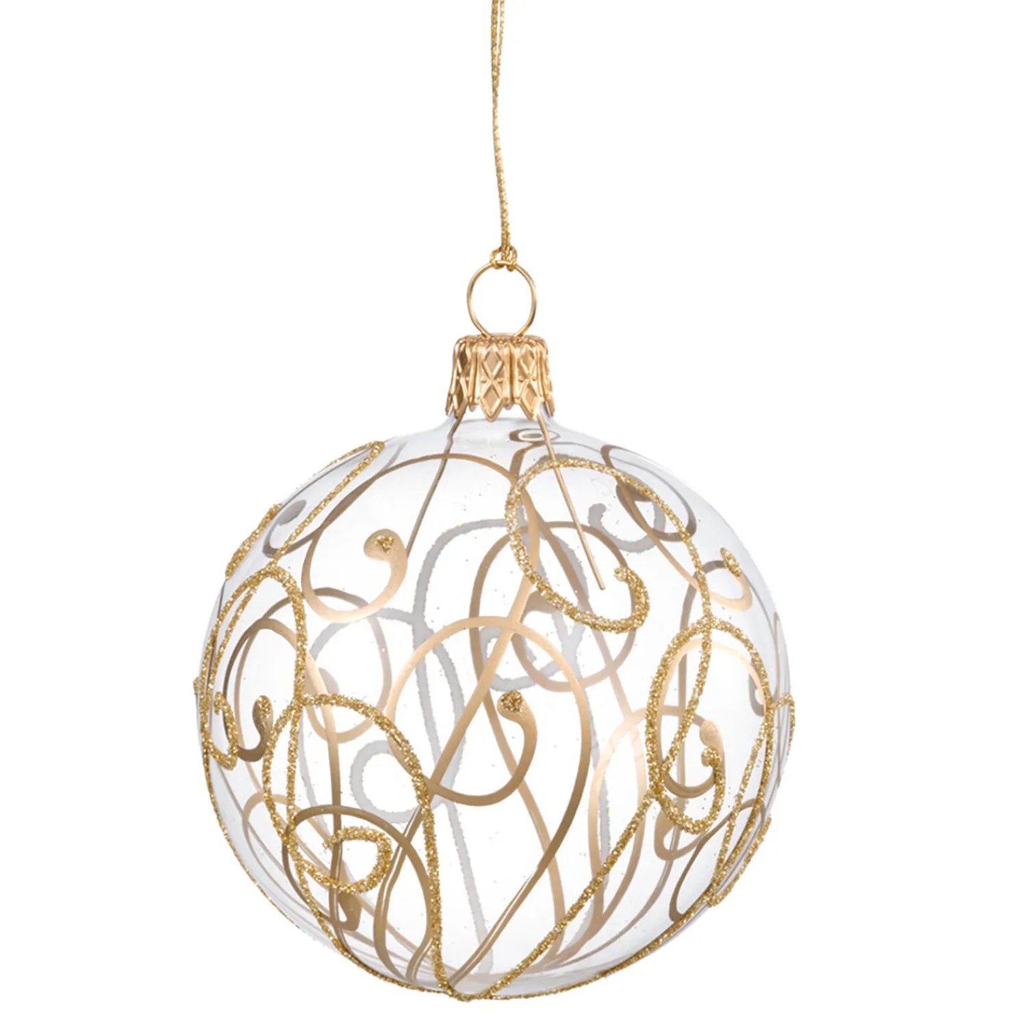 Käthe Wohlfahrt Baumkugeln Und Set-Angebote<Glaskugel Klar Mit Goldschnorkeln, 7 Cm