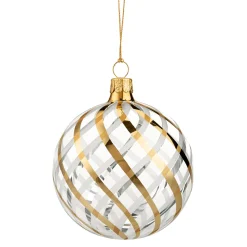 Käthe Wohlfahrt Baumkugeln Und Set-Angebote<Glaskugel Klar Mit Gold-Weisem Netzdekor, 8 Cm
