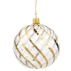 Käthe Wohlfahrt Baumkugeln Und Set-Angebote<Glaskugel Klar Mit Gold-Weisem Netzdekor, 10 Cm