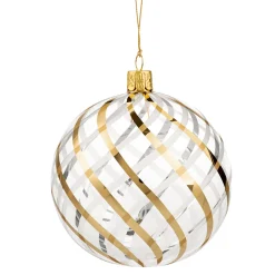 Käthe Wohlfahrt Baumkugeln Und Set-Angebote<Glaskugel Klar Mit Gold-Weisem Netzdekor, 10 Cm