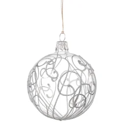Käthe Wohlfahrt Baumkugeln Und Set-Angebote<Glaskugel Klar Mit Silberschnorkeln, 7 Cm