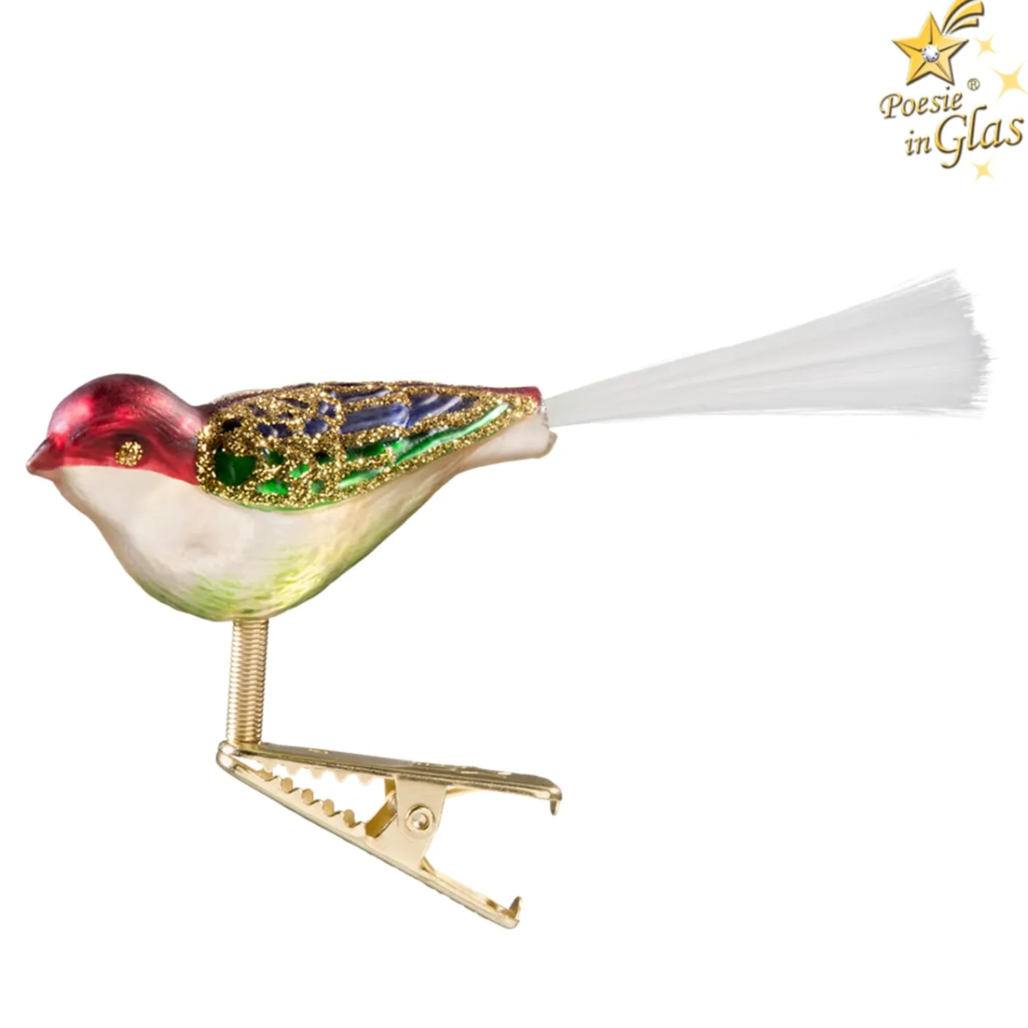 Poesie in Glas Baumschmuck Aus Glas<Glasvogel Gold-Bunt