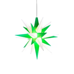 Herrnhuter Sterne Sterne<Herrnhuter Stern Grun/Weis, 13Cm, Kunststoff