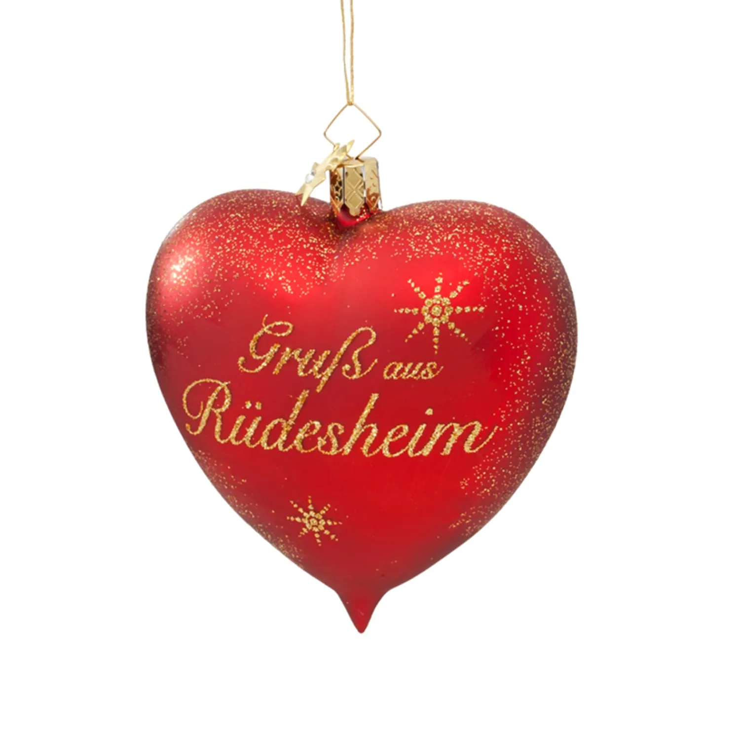 Poesie in Glas Deutschland Motive<Herz "Grus Aus Rudesheim"