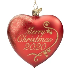 Poesie in Glas Baumschmuck Aus Glas<Herz "Merry Christmas 2020"