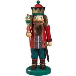Käthes Original Nussknacker<Holzknackl "Konig" Rot, 25Cm