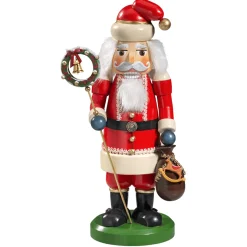 Käthes Original Nussknacker<Holzknackl "Weihnachtsmann Mit Kranz", 25Cm