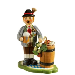 Käthes Original Bayern Motive<Holzknoddl "Bayer Mit Bierfass", Rauchermannchen