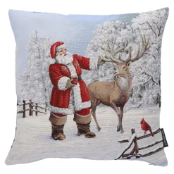 Sandner Wohndeko<Kissenhulle "Weihnachtsmann Mit Hirsch"