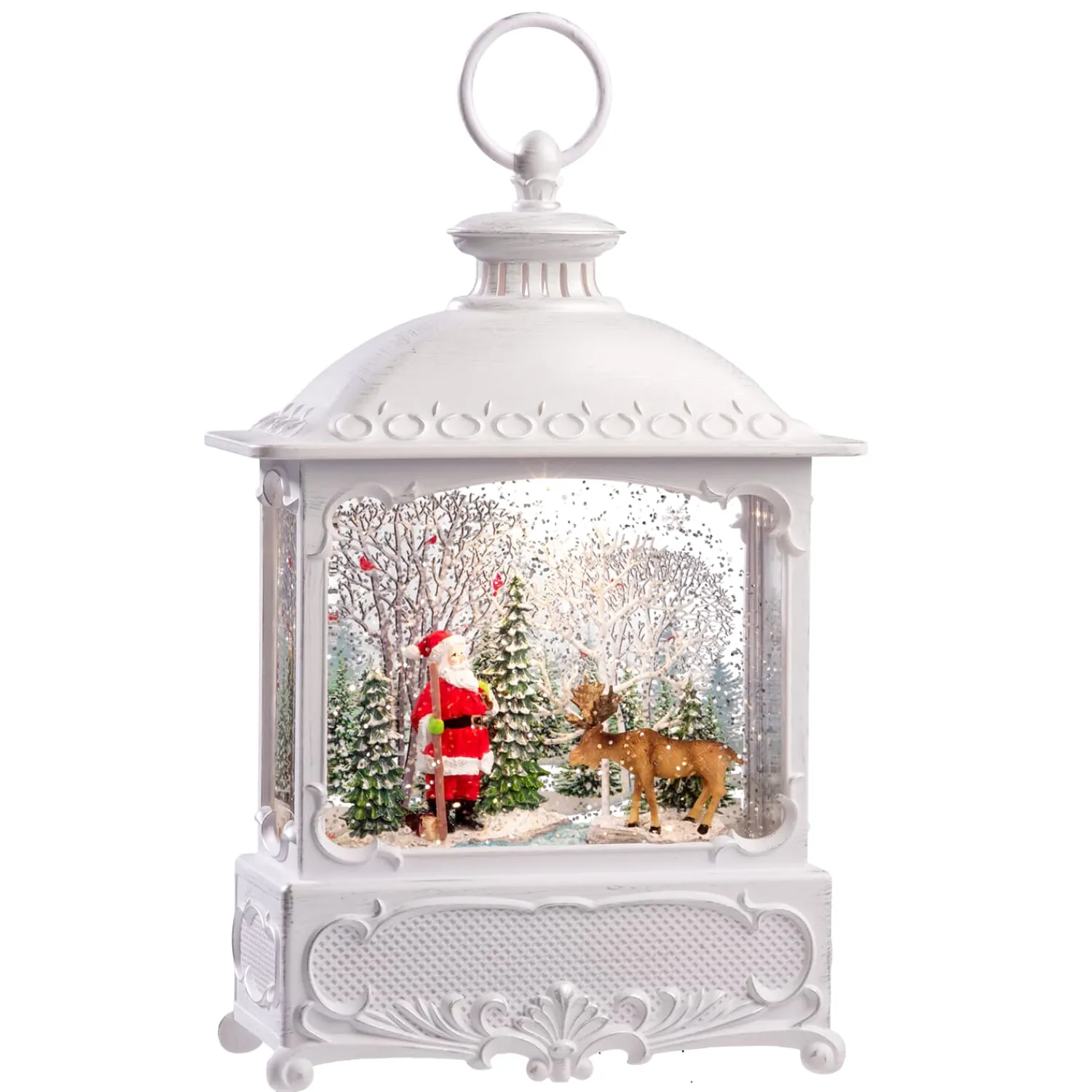 KONSTSMIDE Laternen<Led Schneelaterne "Weihnachtsmann Mit Elch", 30 Cm