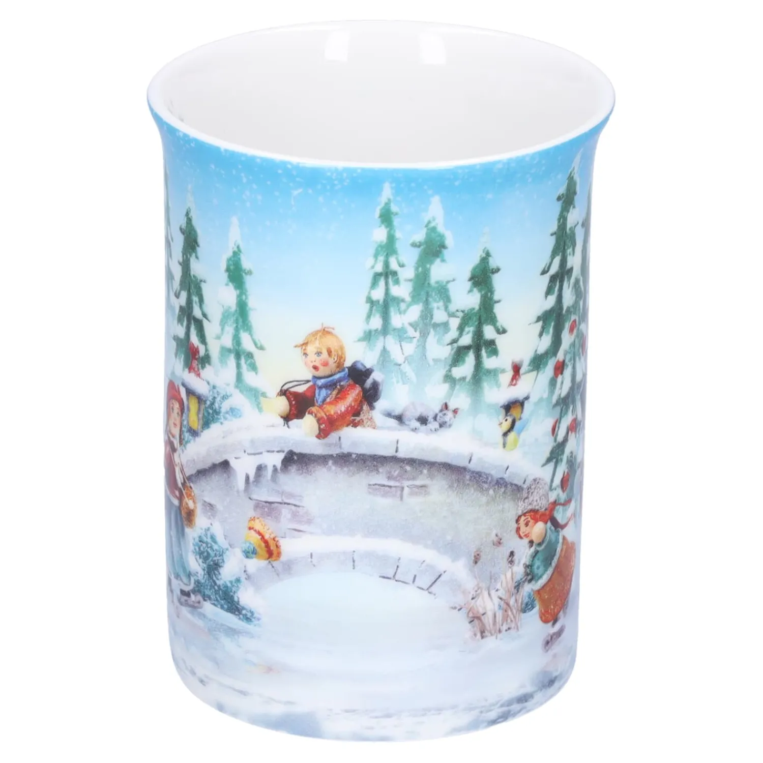 Käthe Wohlfahrt Tischdeko<Porzellan-Tasse "Schlittschuhlauf"