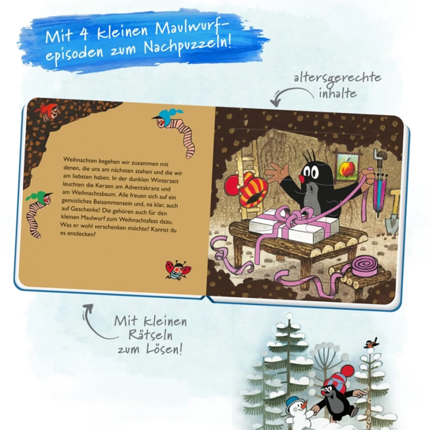 Trötsch Verlag Spielzeug<Puzzlebuch Zu Weihnachten "Der Kleine Maulwurf"