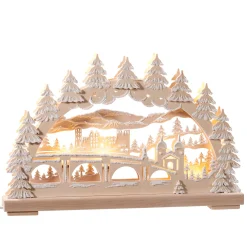 RATAGS Holzdesign Schwibbögen<Schwibbögen "Heidelberg Im Winter", 230 V Mit Usb A-Anschluss