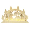 RATAGS Holzdesign Schwibbögen<Schwibbögen "Kleines Waldhauschen", 230V Mit Usb A-Anschluss