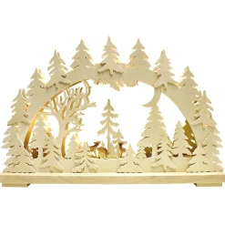 RATAGS Holzdesign Schwibbögen<Schwibbögen "Rehe In Der Abenddammerung", 230V Mit Usb A-Anschluss