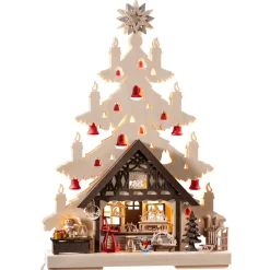 RATAGS Holzdesign Schwibbögen<Schwibbögen "Tanne Mit Geschenkeladen", 115V Mit Usb A-Anschluss