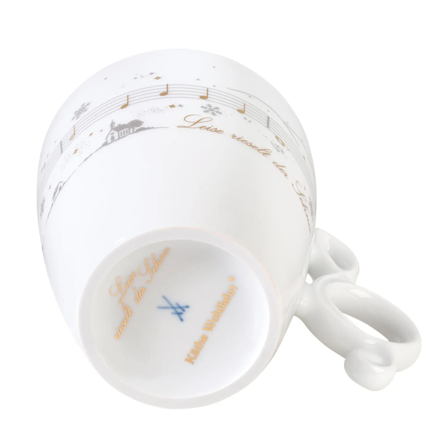 Meissen Porzellan Tischdeko<Tasse "Leise Rieselt Der Schnee"