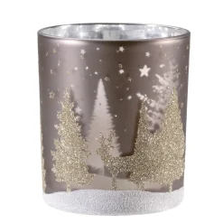 Käthe Wohlfahrt Kerzen & Teelichthalter<Windlicht "Hirsche Im Wald" Taupe, 10Cm