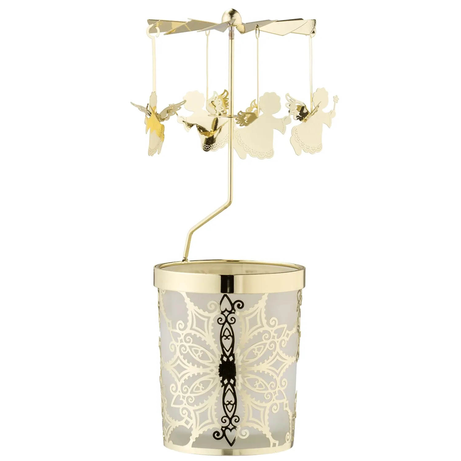 Käthe Wohlfahrt Kerzen & Teelichthalter<Windlicht-Karussell "Engelchen", Gold