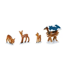 Hubrig Volkskunst Hubrig Miniaturen<Winterkinder Futterkrippe Mit 3 Rehen